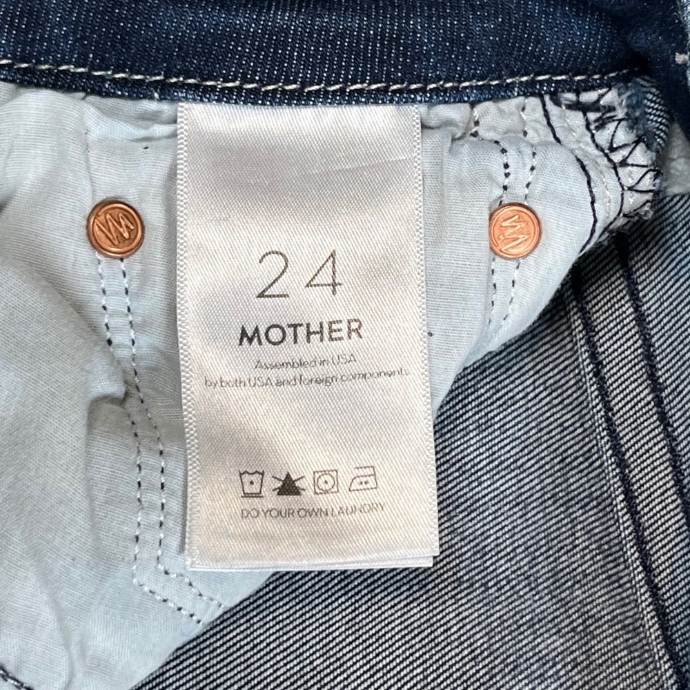 Mother Looker Ankle Fray Jeans Women's Sz 24 Tongue And Chic High Waisted Skinny - Picture 5 of 10